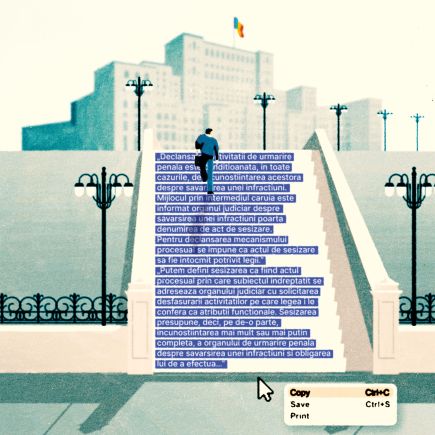 personnage montant un escalier vers le pouvoir en Roumanie