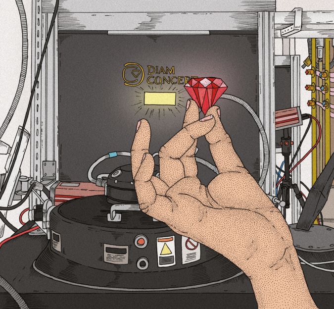 fabrication d’un diamant rouge dans un laboratoire