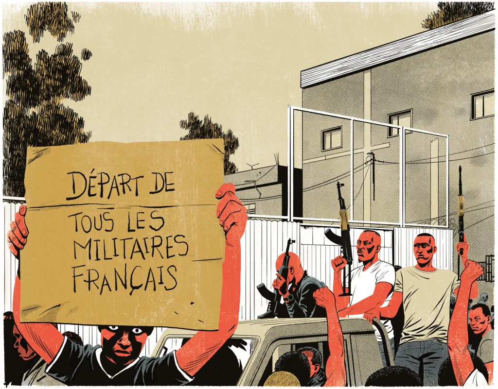 manifestation contre la présence française en Afrique