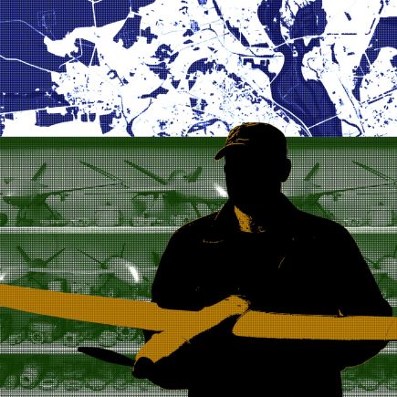 silhouette d’homme tenant un drone dans ses mains