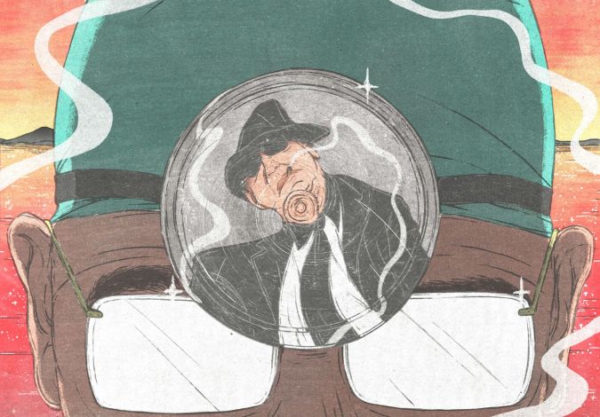 image d'un homme reflétée par un miroir frontal de médecin