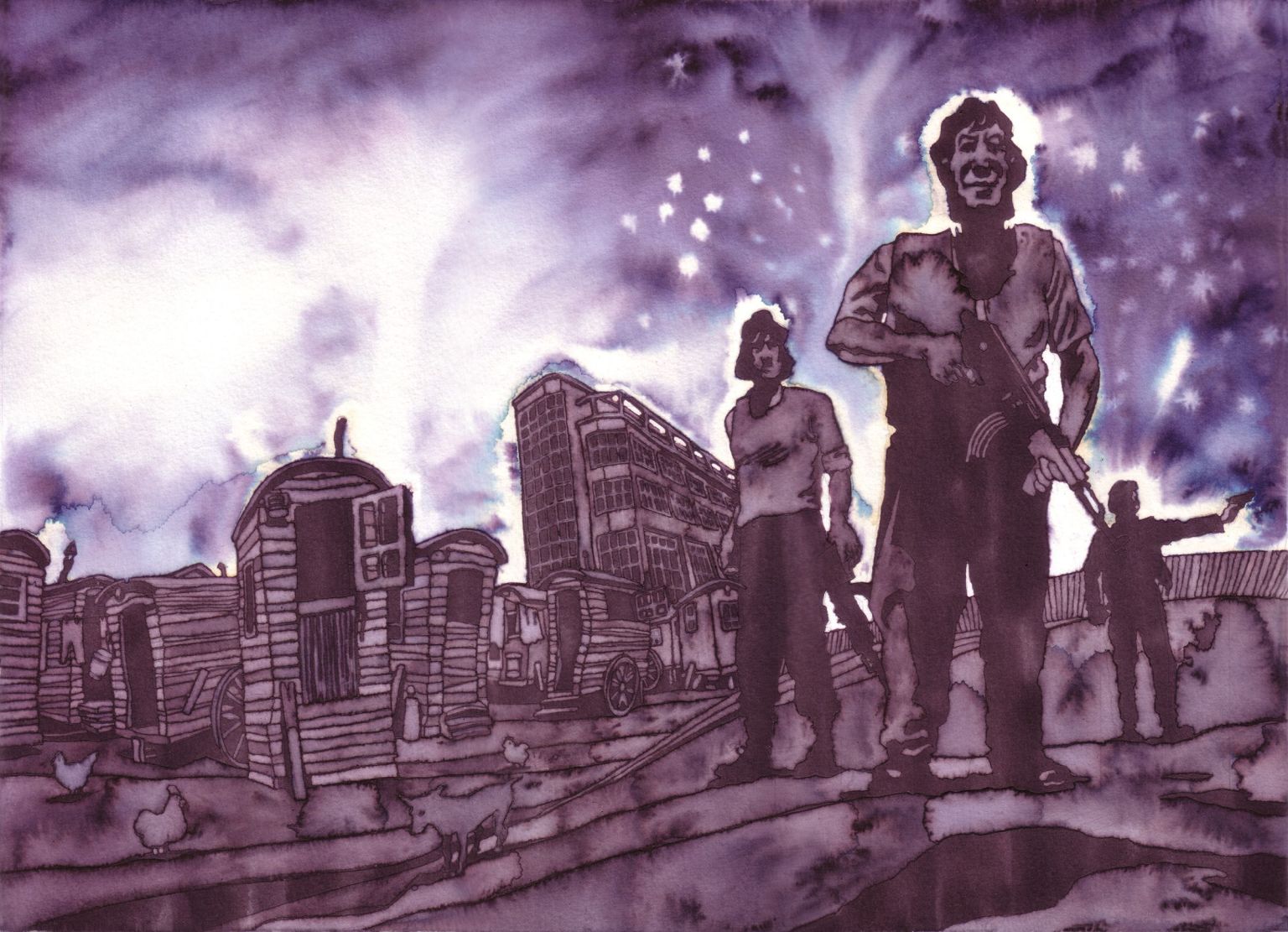 bandits armés et roulottes dans la zone