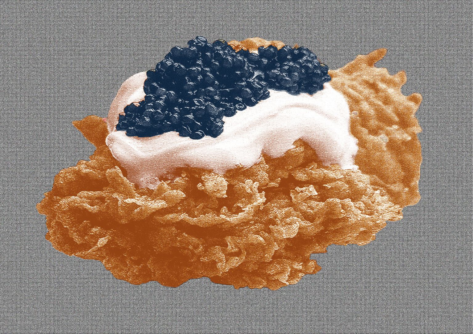 un nugget recouvert de caviar