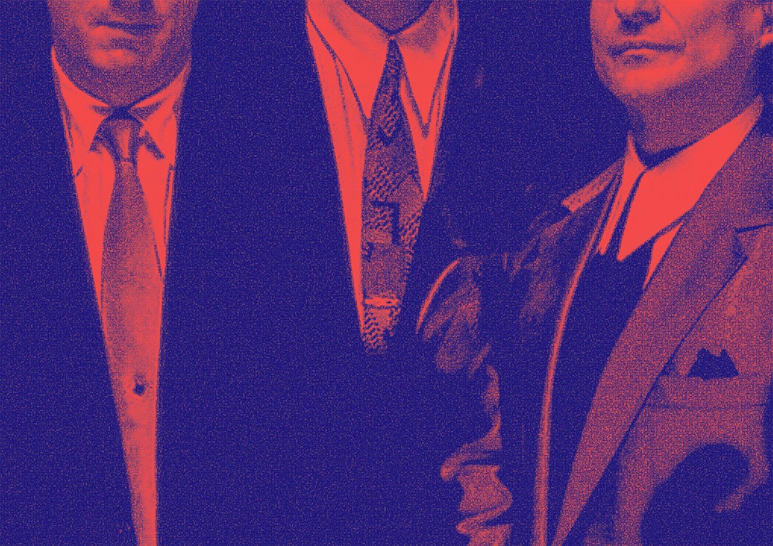 trois hommes avec des chemises à col spearpoint