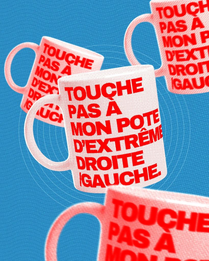 mug de Galansire &ldquo;touche pas &agrave; mon pote d&rsquo;extr&ecirc;me droite/gauche&rdquo;