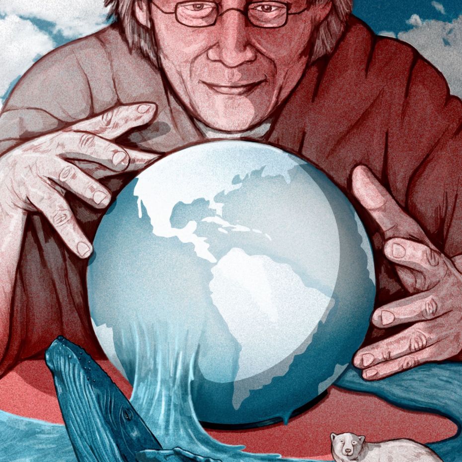 un chercheur avec un globe terrestre entre les mains