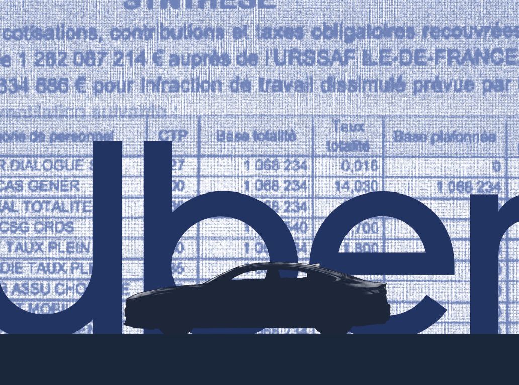logo Uber sur fond d'un document de l'Urssaf