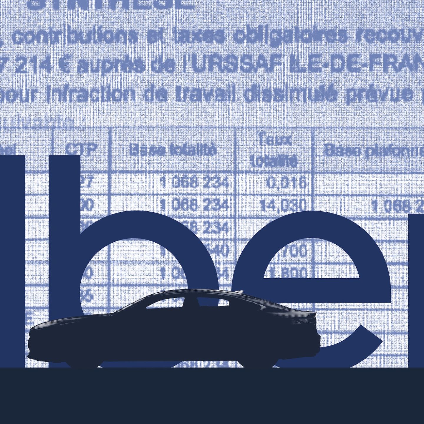 logo Uber sur fond d'un document de l'Urssaf