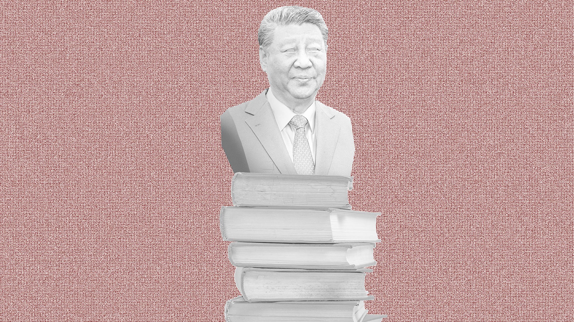 Un buste de XI Jinping sur des livres