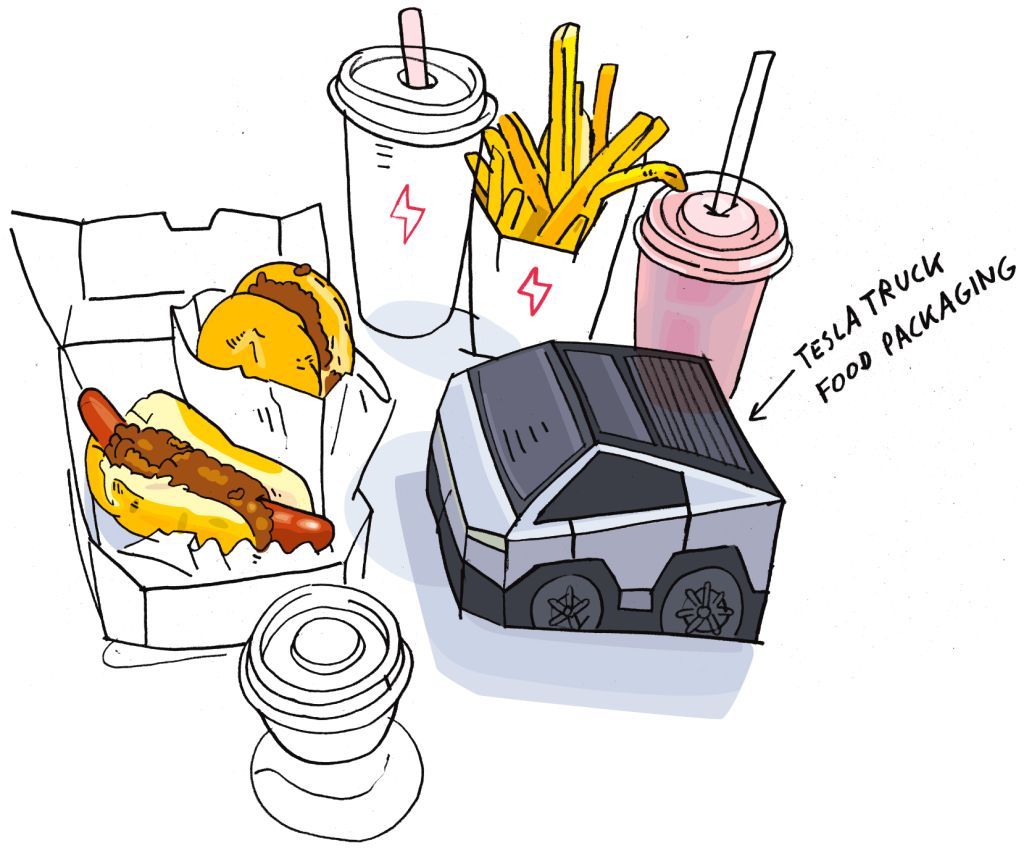 nourriture servie au Tesla Diner