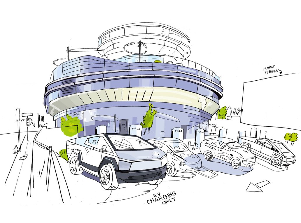 dessin du resto d’Elon Musk