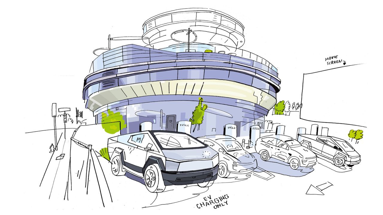 dessin du resto d’Elon Musk