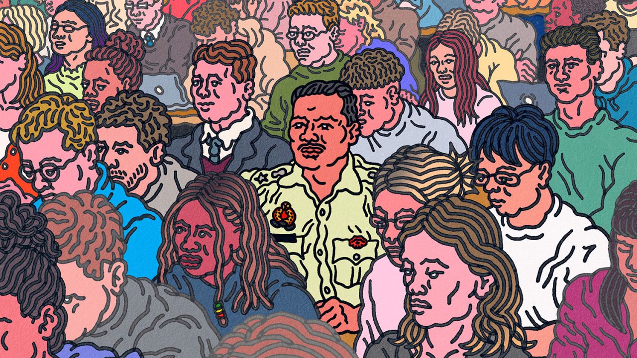 Krishna Bishnoi dans un amphithéâtre à Sciences Po