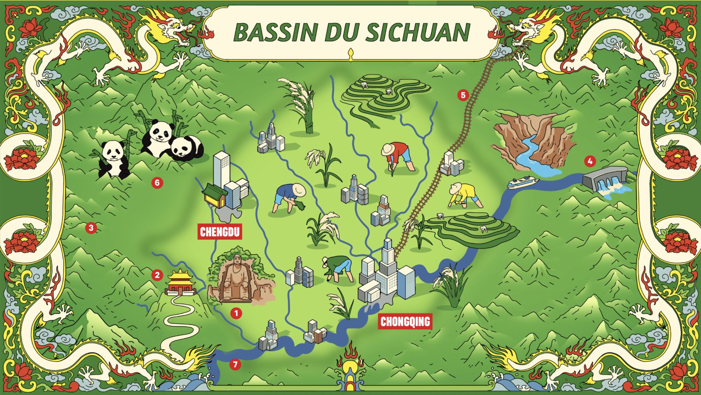 Carte du bassin du Sichuan