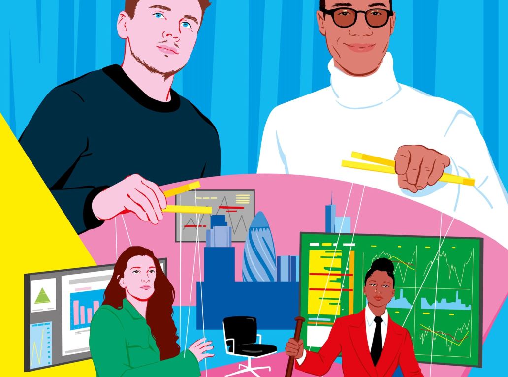 deux hommes dirigeant des marionnettes