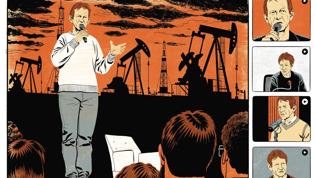 Jean-Marc Jancovici fait une conférence retransmise sur sa chaîne YouTube