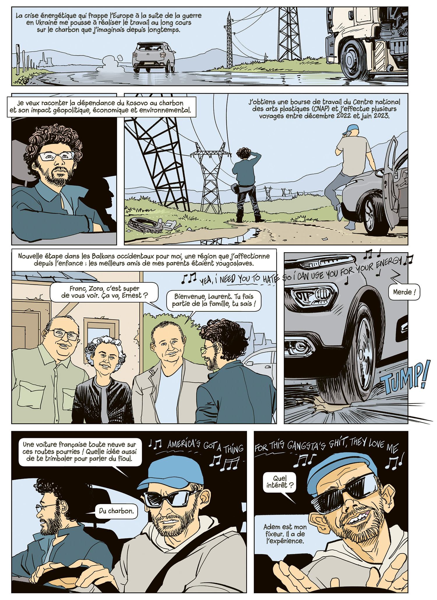 planche de BD sur le charbon au Kosovo