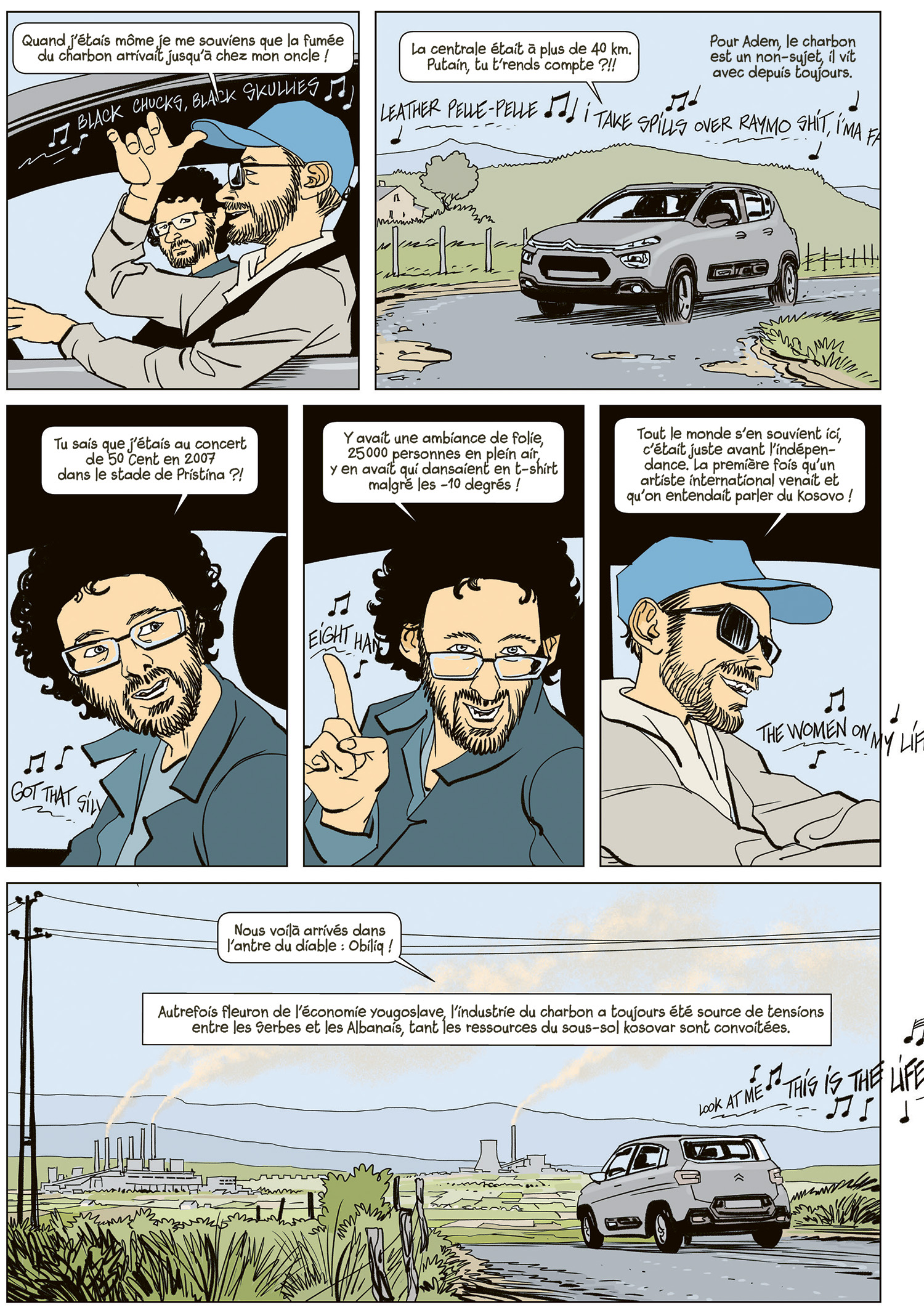 planche de BD sur le charbon au Kosovo