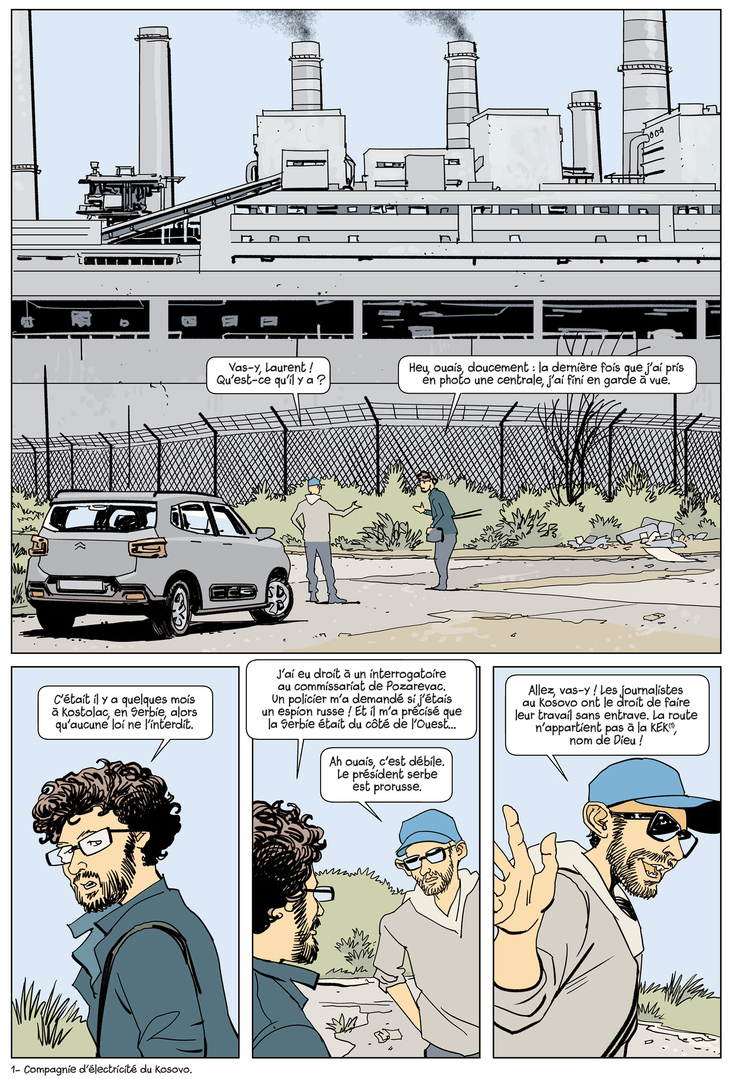 planche de BD sur le charbon au Kosovo