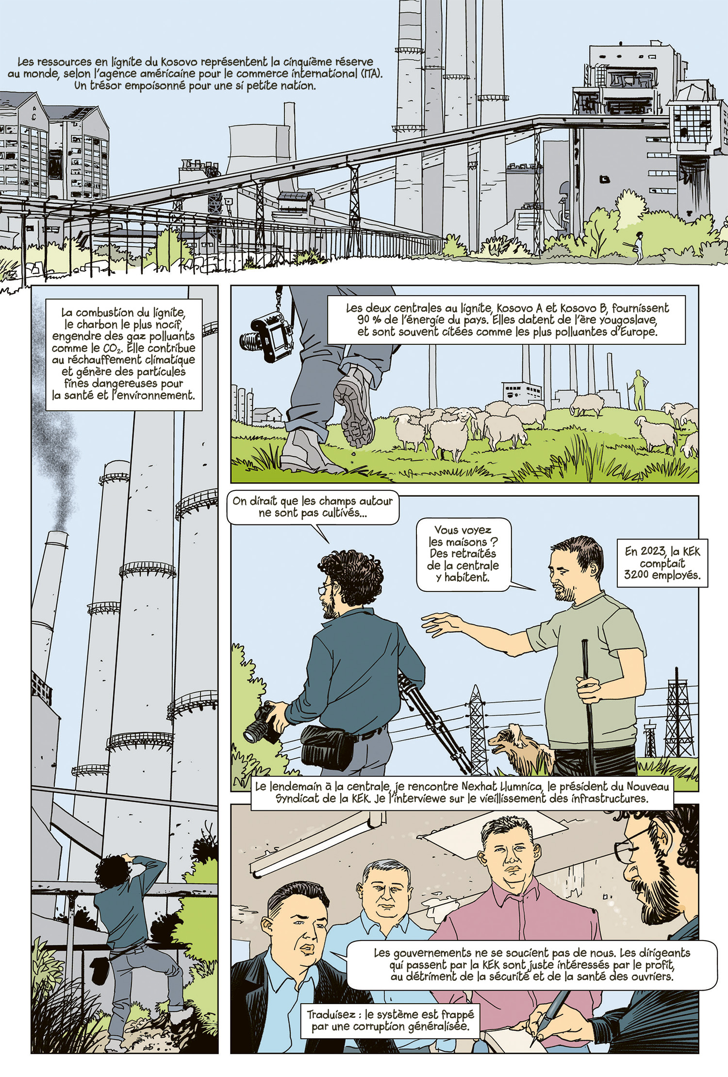 planche de BD sur le charbon au Kosovo