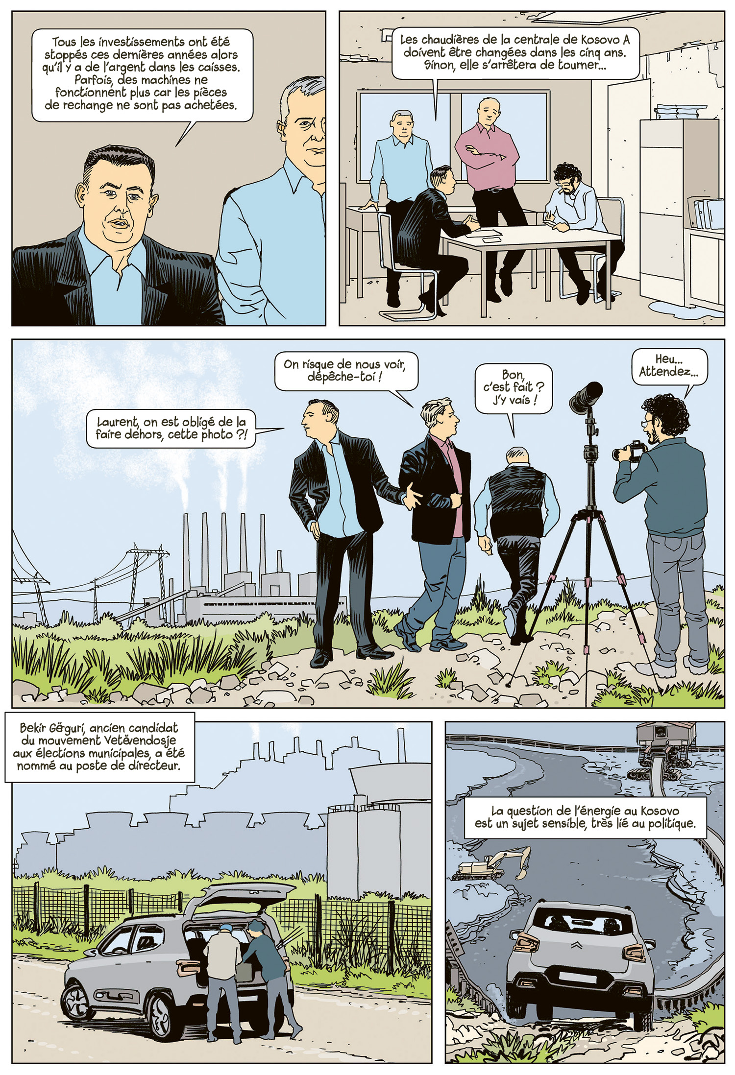 planche de BD sur le charbon au Kosovo
