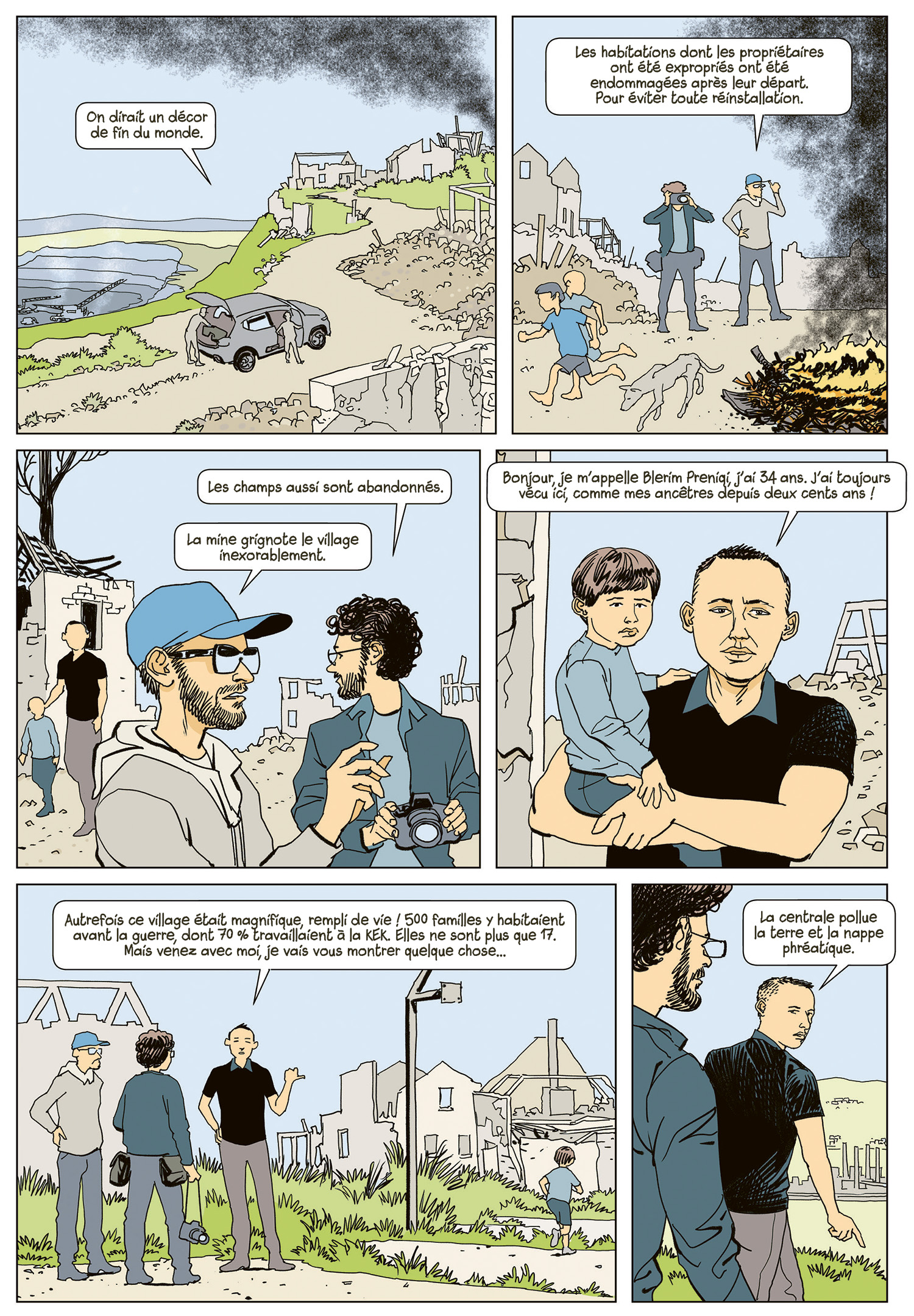 planche de BD sur le charbon au Kosovo