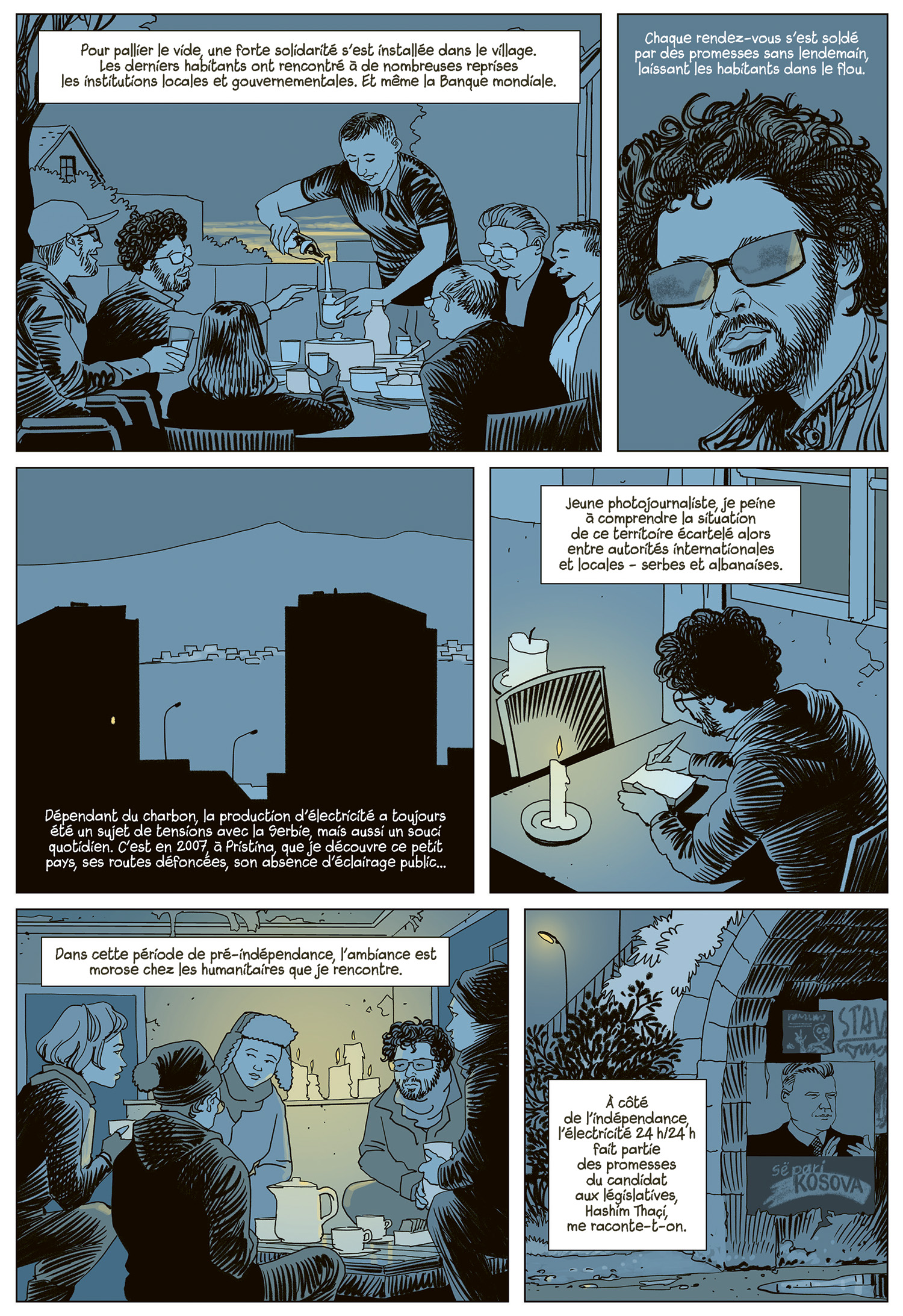 planche de BD sur le charbon au Kosovo