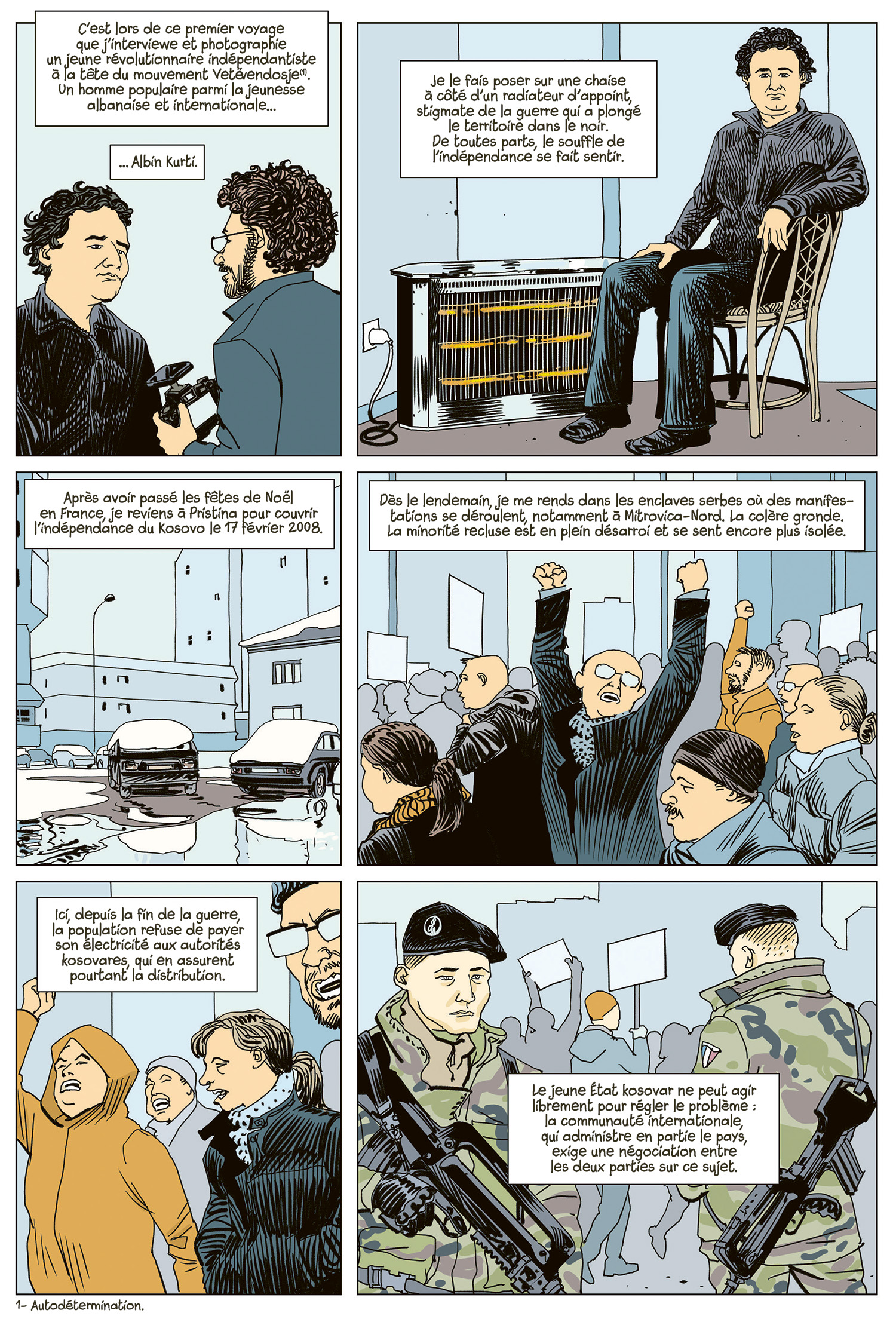 planche de BD sur le charbon au Kosovo