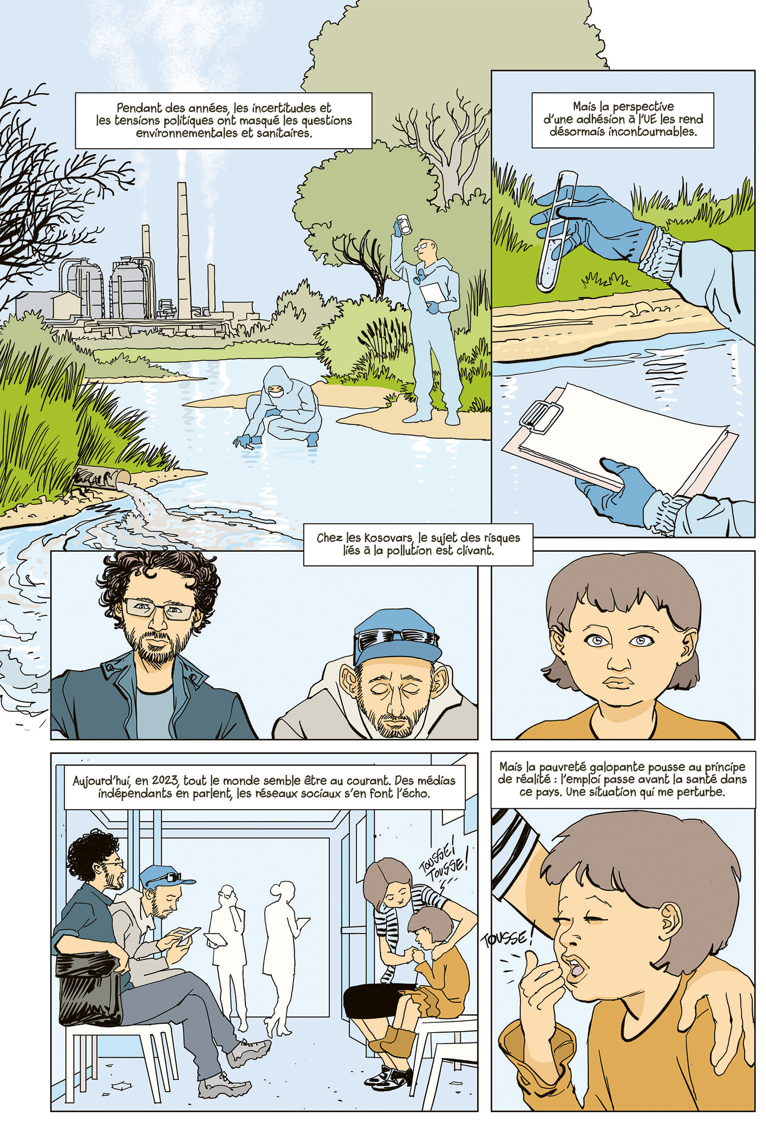 planche de BD sur le charbon au Kosovo