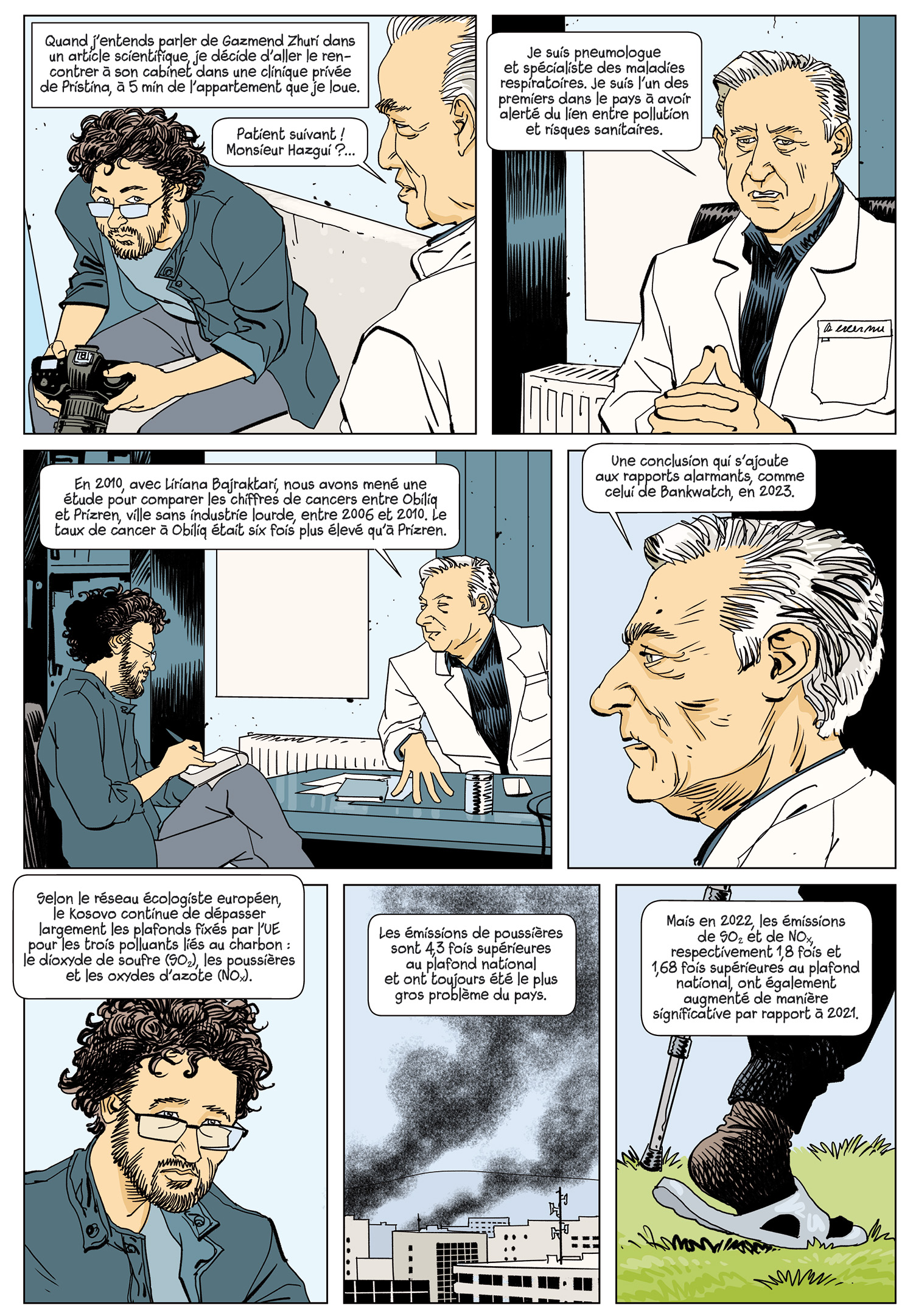 planche de BD sur le charbon au Kosovo