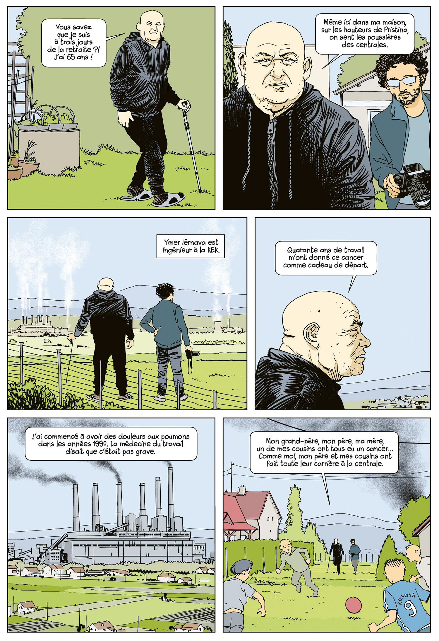 planche de BD sur le charbon au Kosovo