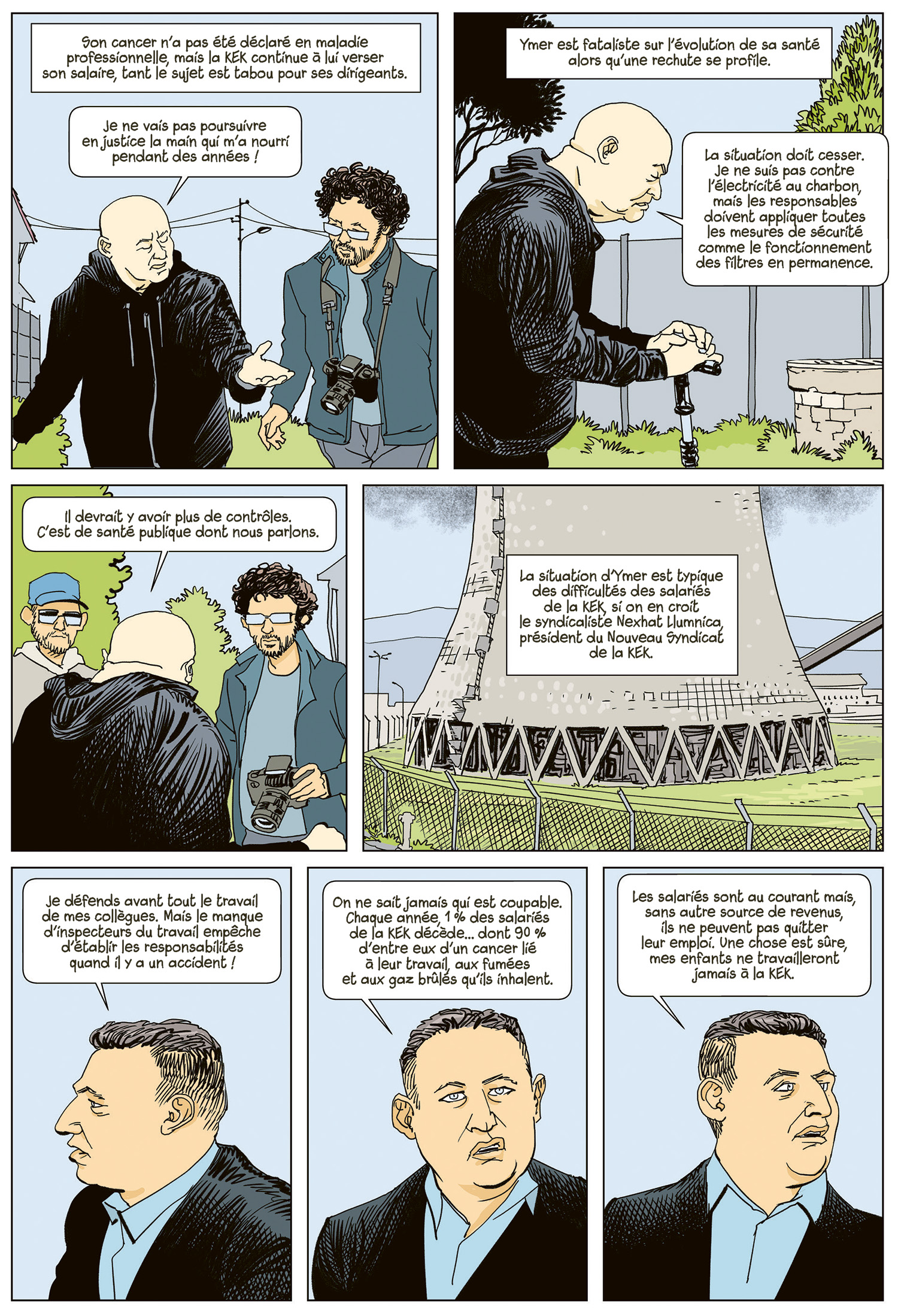 planche de BD sur le charbon au Kosovo