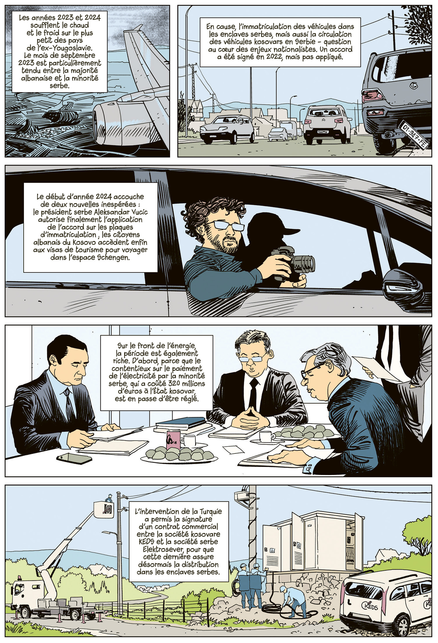 planche de BD sur le charbon au Kosovo