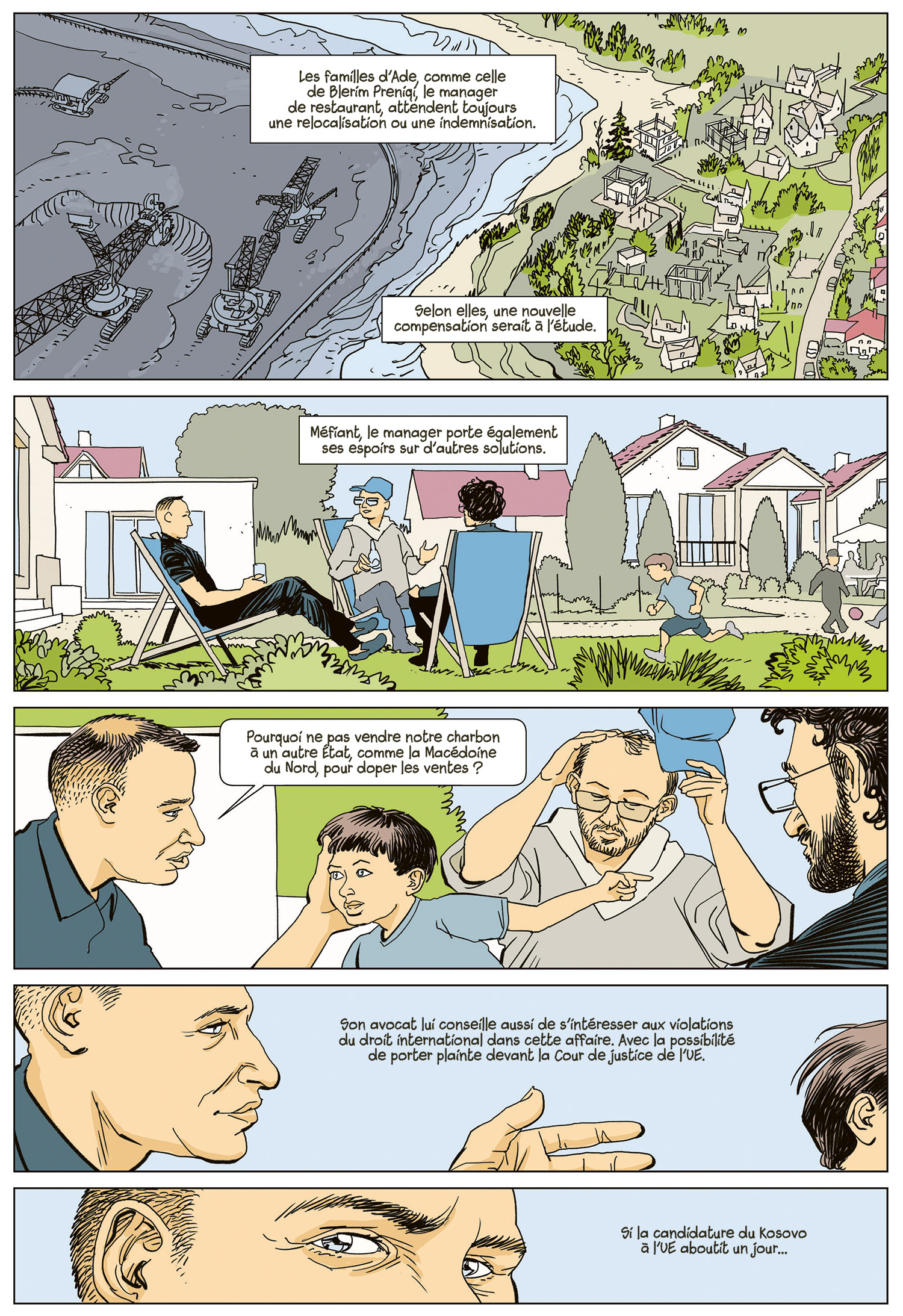 planche de BD sur le charbon au Kosovo