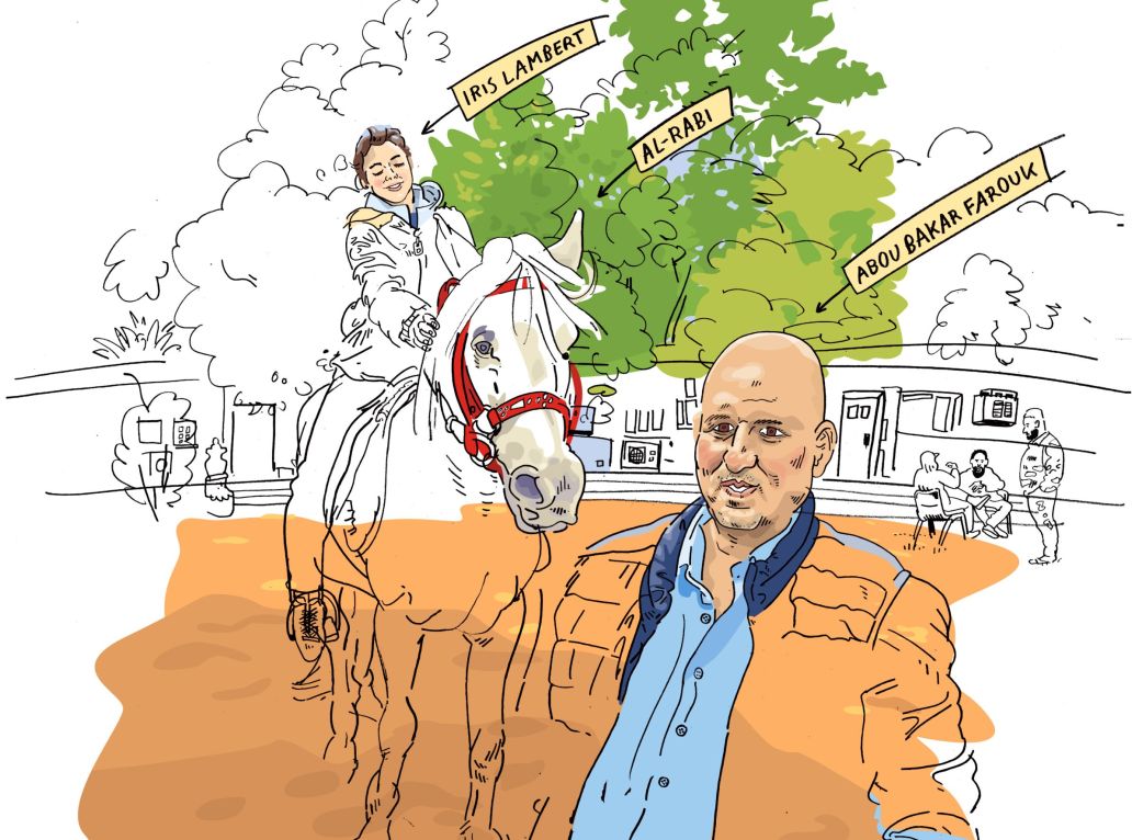 Iris Lamberrt ridding a horse in Irak