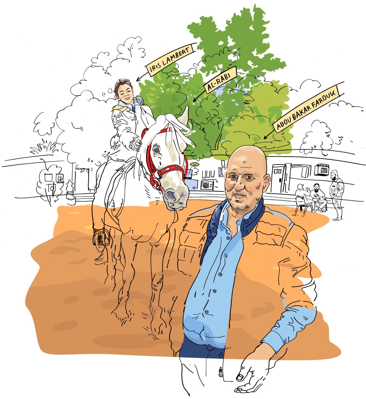Iris Lamberrt ridding a horse in Irak