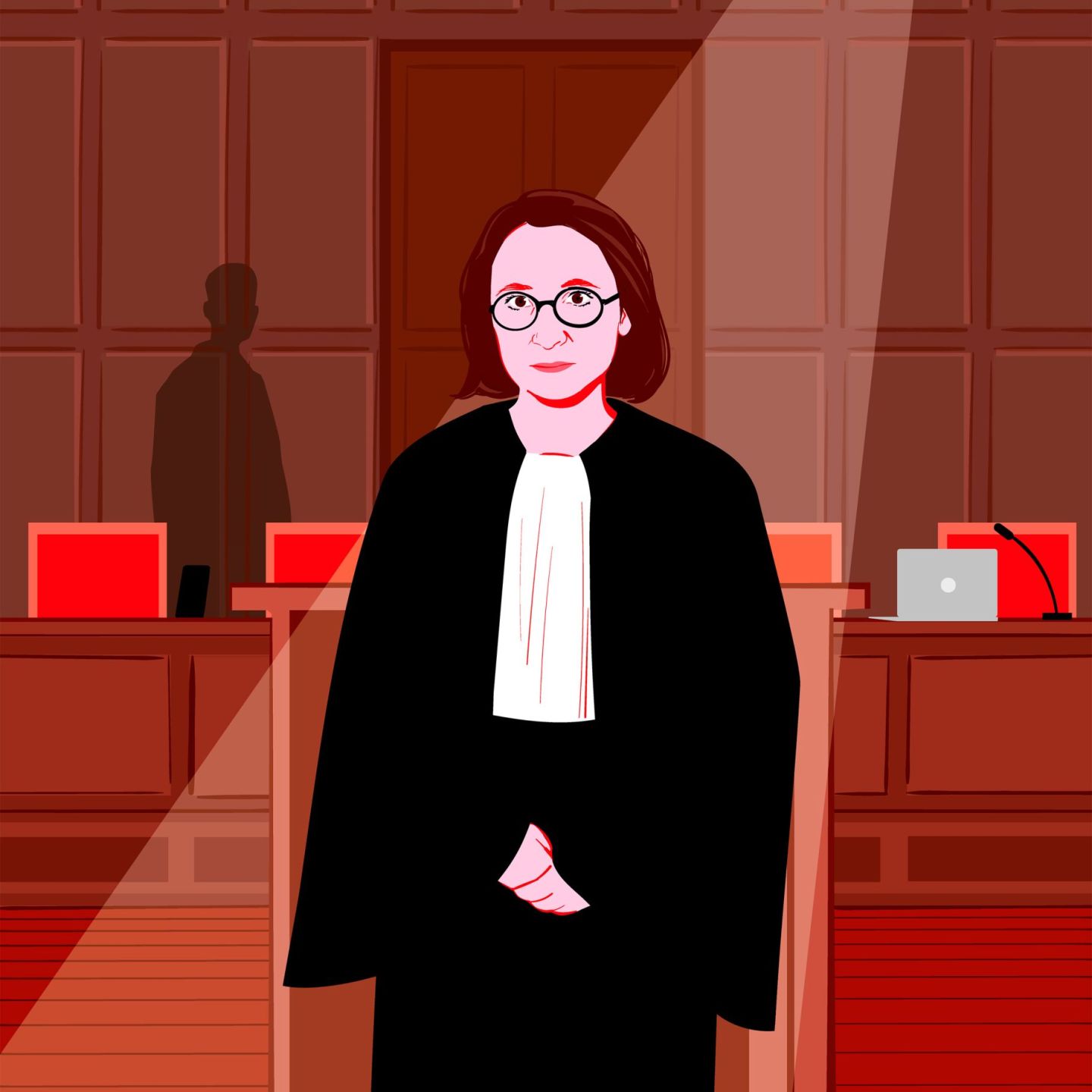 l'avocate Marie Dosé dans une salle de tribunal