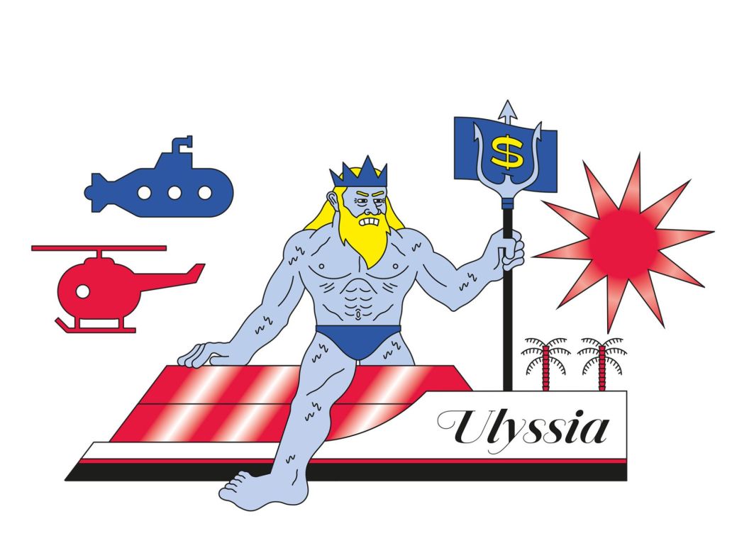 dessin d’un Neptune ultrariche sur un yacht