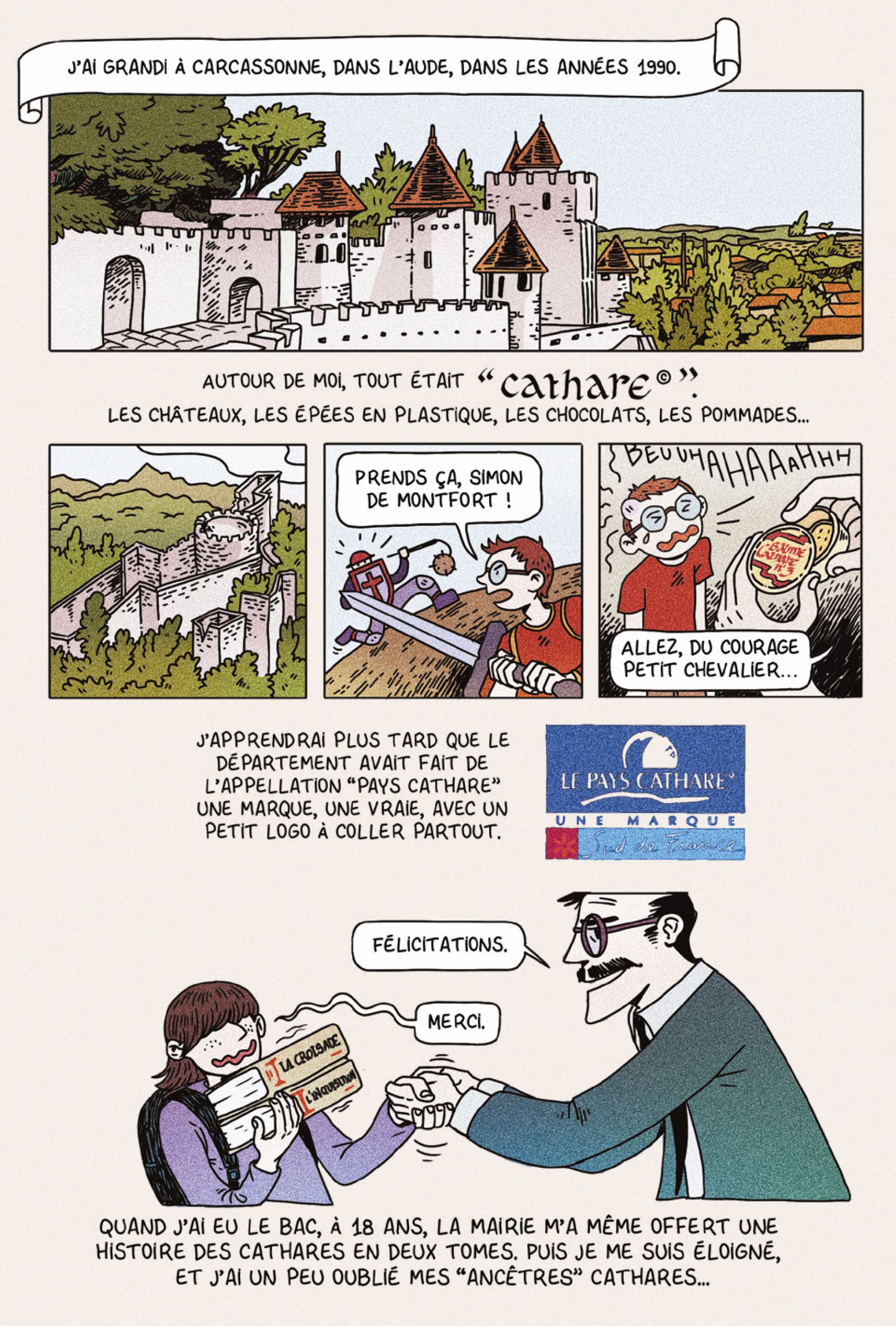 planche de BD sur les cathares