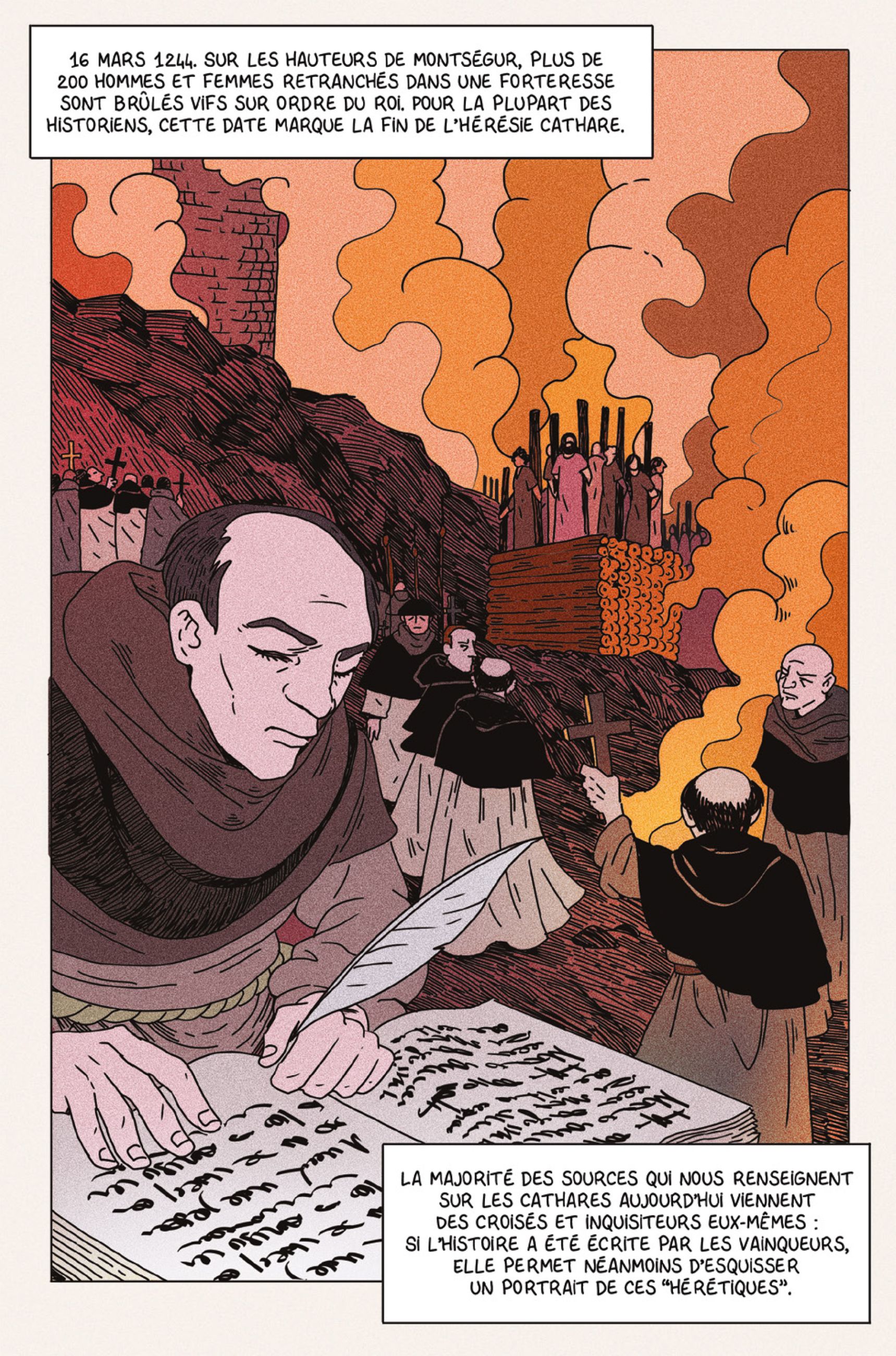 planche de BD sur les cathares