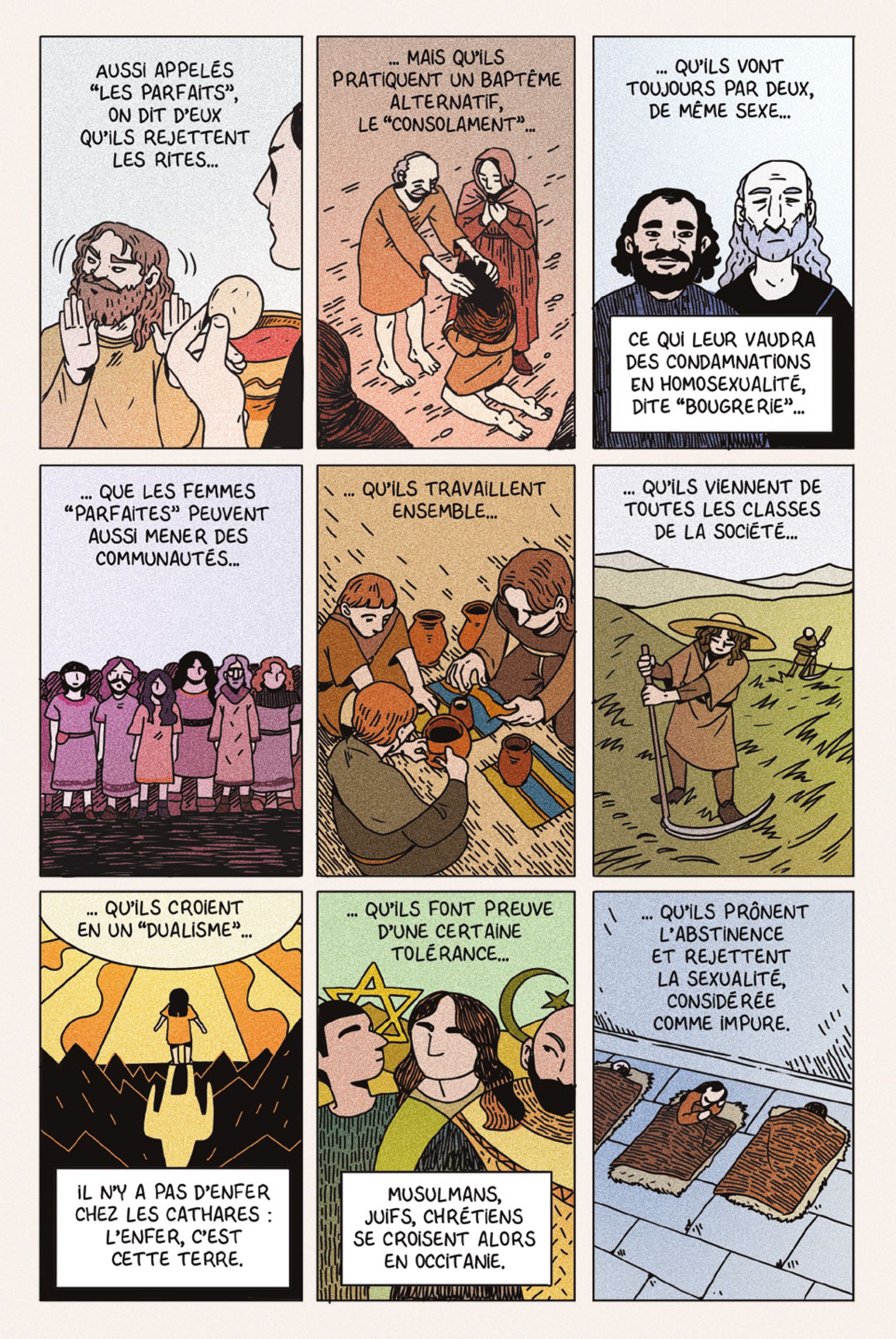 planche de BD sur les cathares