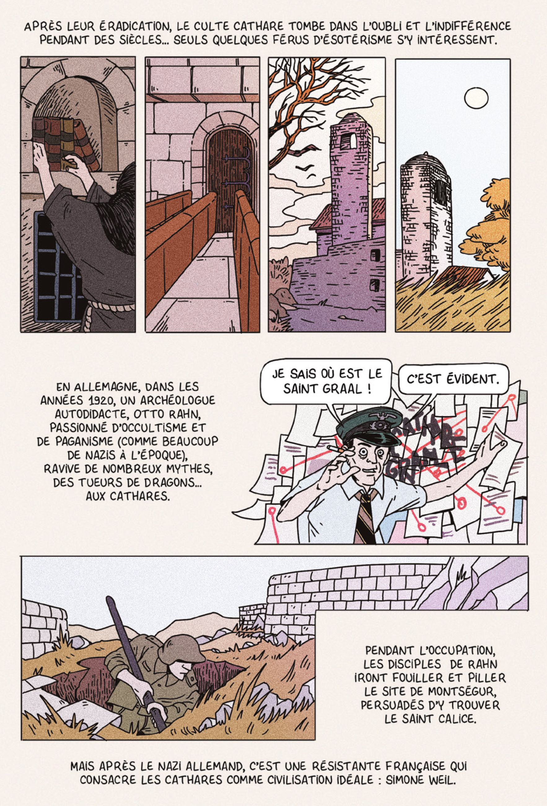 planche de BD sur les cathares