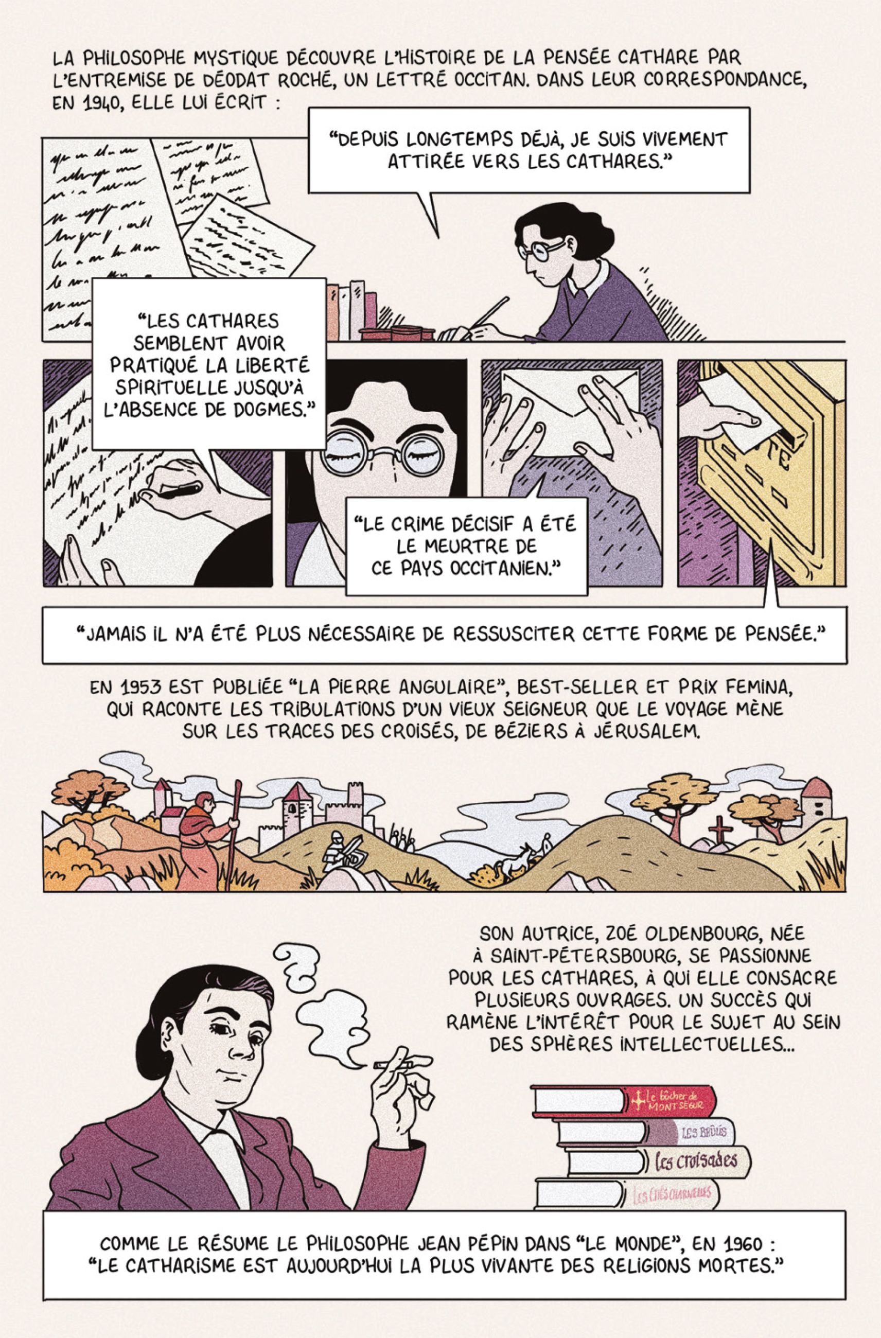 planche de BD sur les cathares
