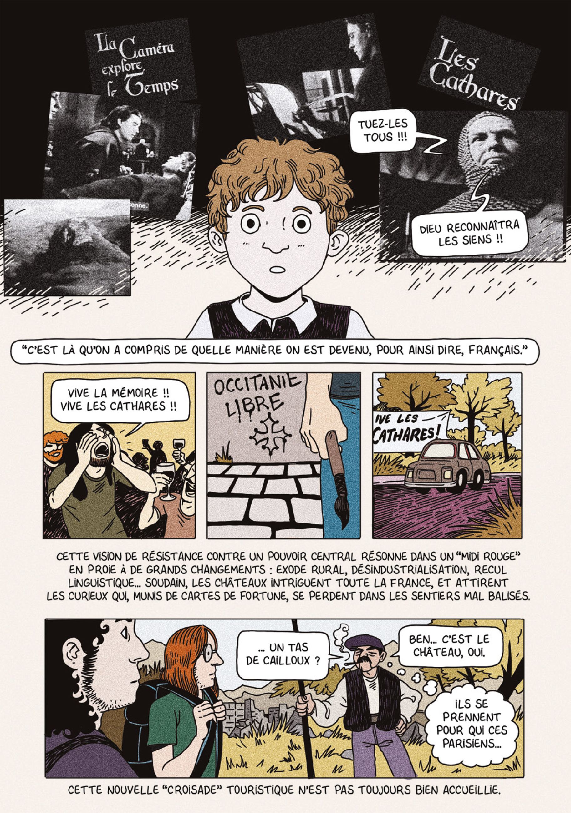 planche de BD sur les cathares