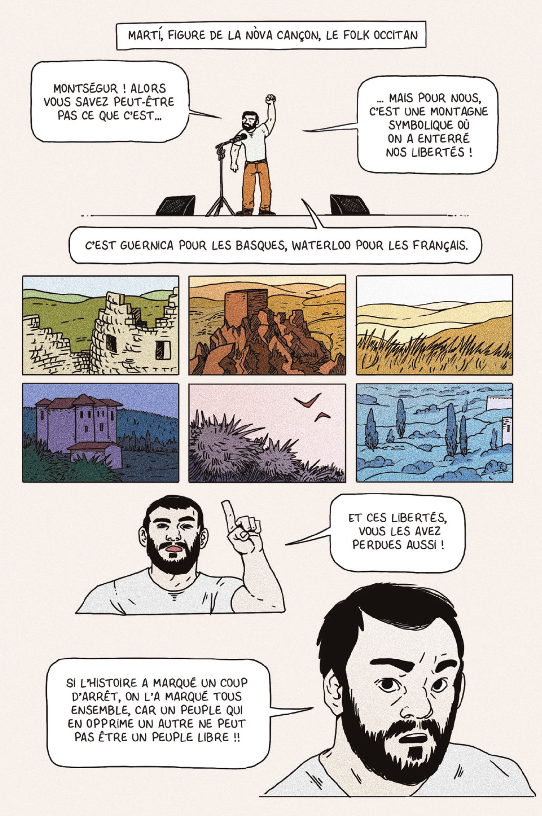 planche de BD sur les cathares