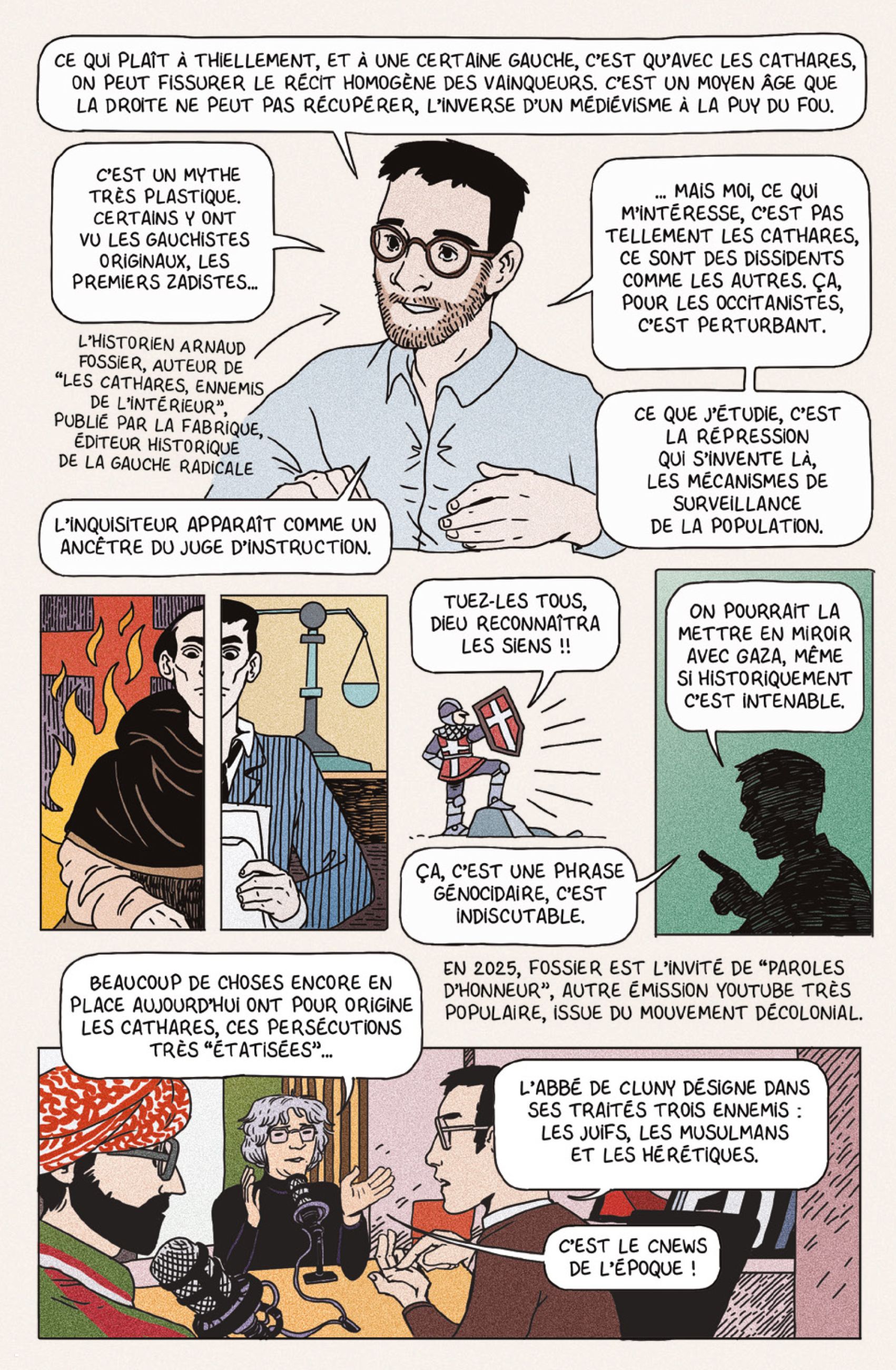 planche de BD sur les cathares