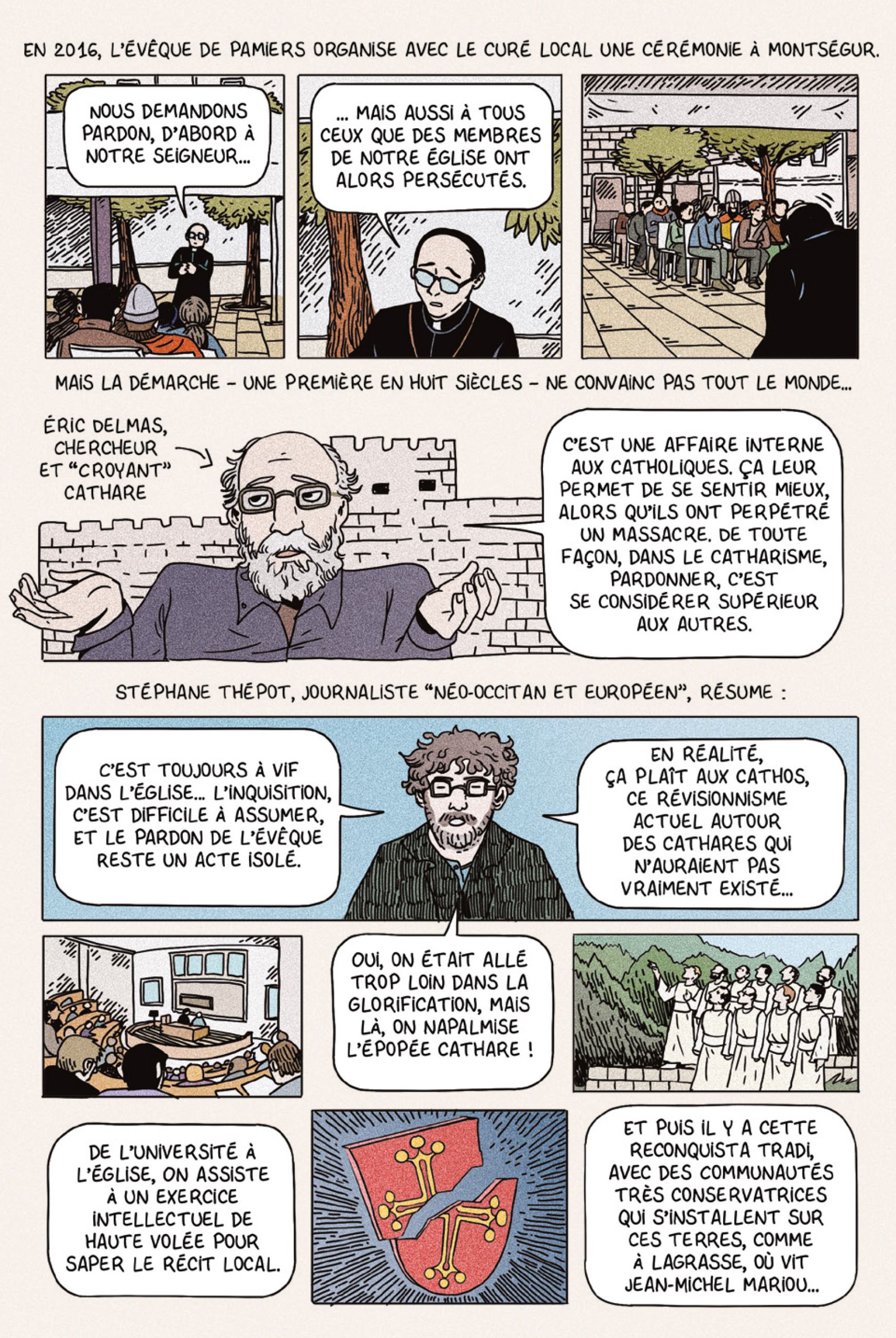 planche de BD sur les cathares