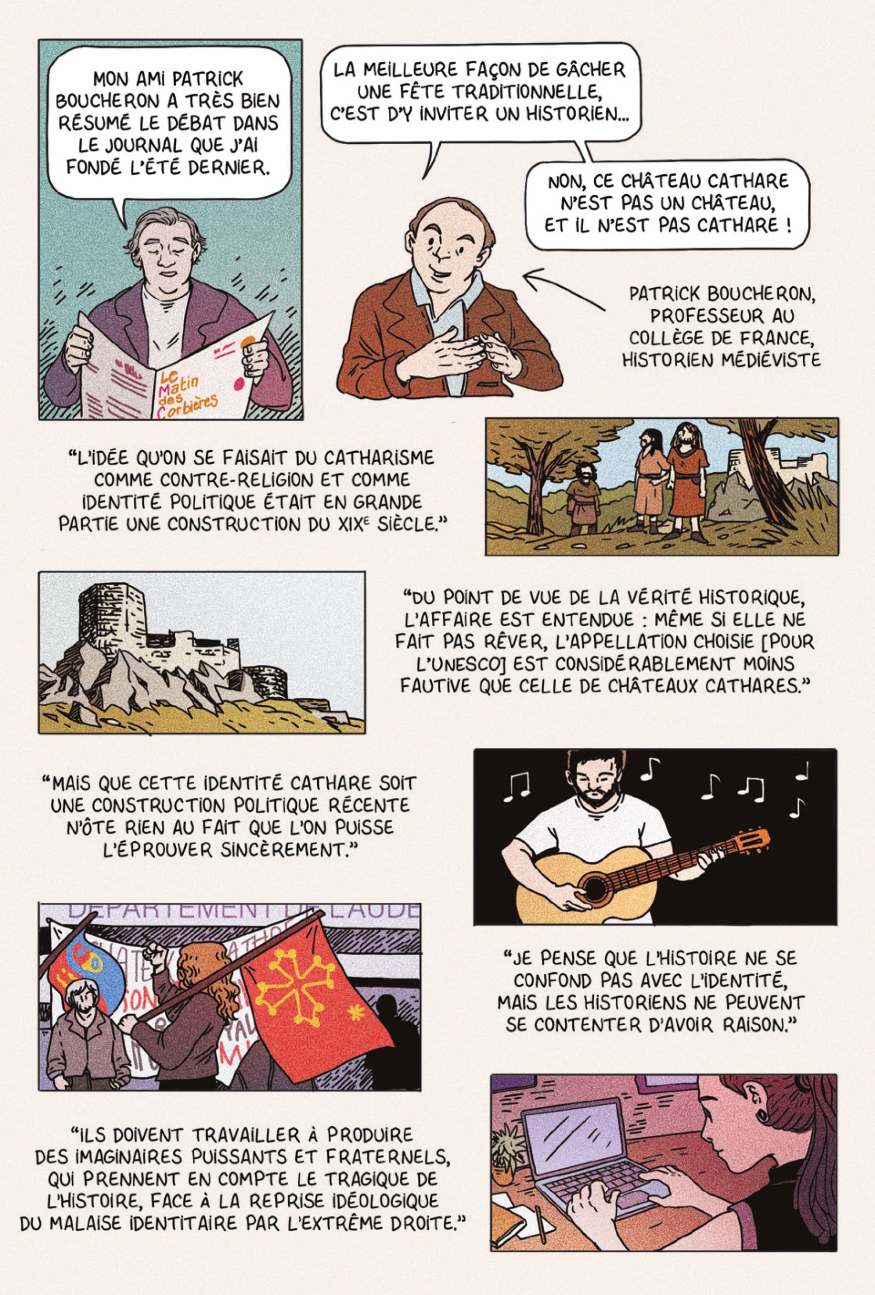 planche de BD sur les cathares