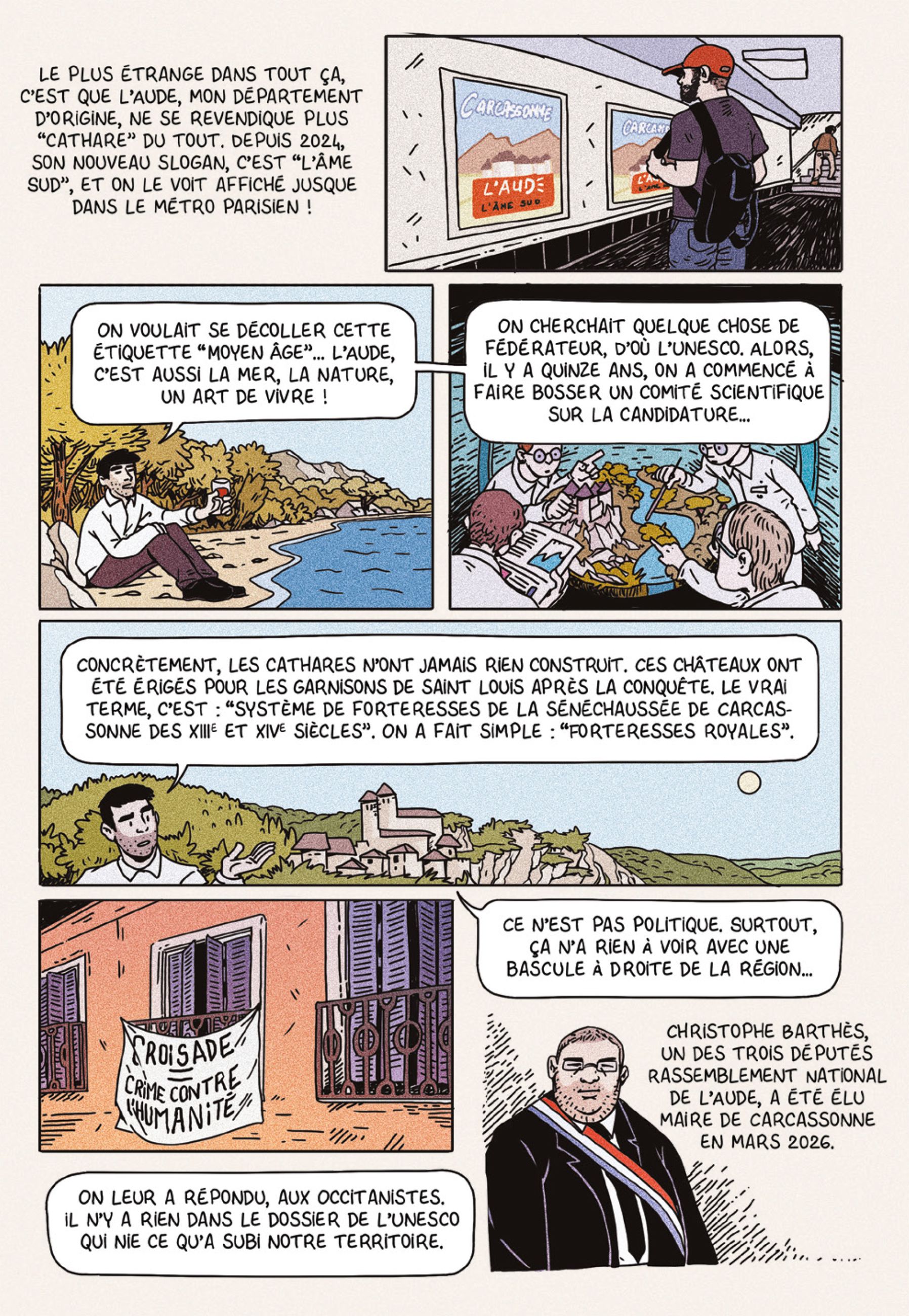 planche de BD sur les cathares