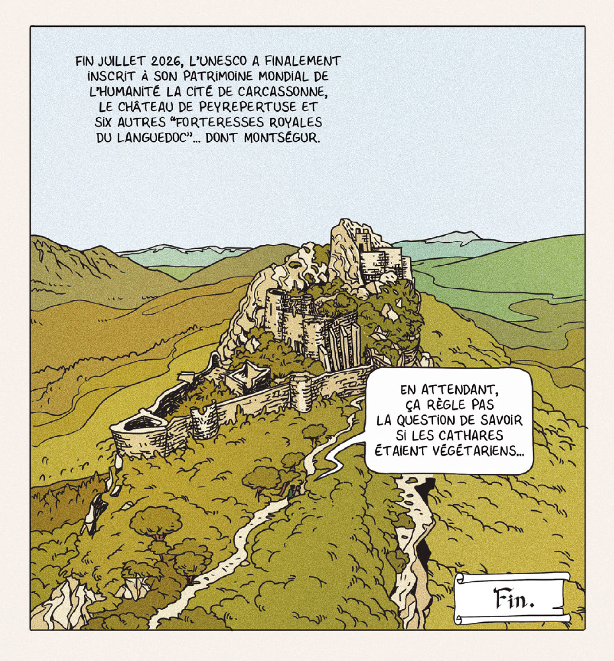 planche de BD sur les cathares